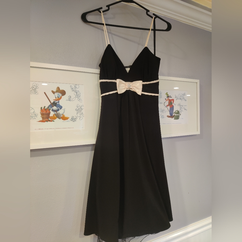 Black with white bow vintage dress